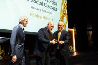 Georgia Tech President Ángel Cabrera presents the 2026 Ivan Allen Jr. Prize for Social Courage to José Andrés. 