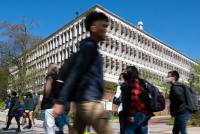 Students walking